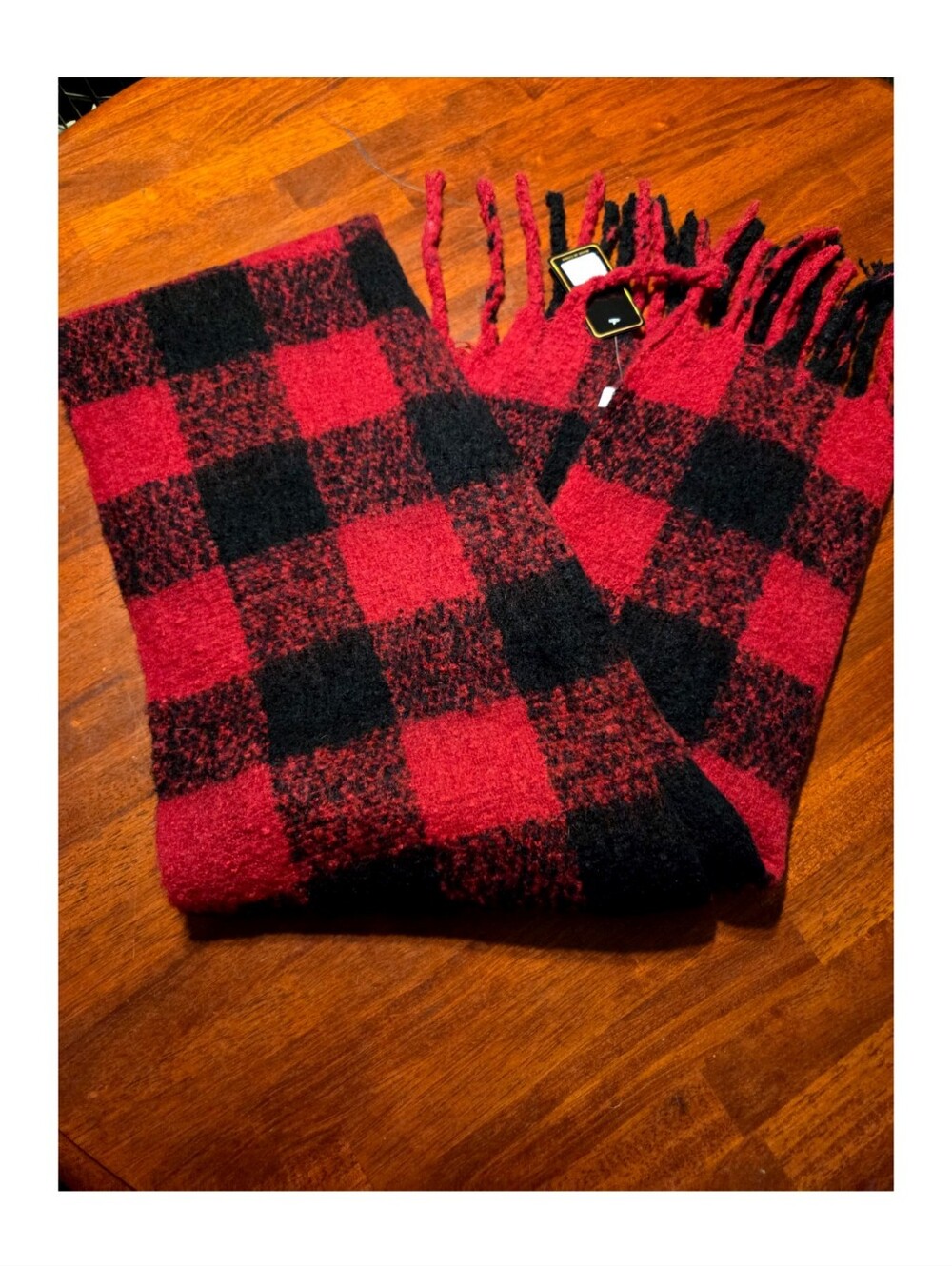 NWT Buffalo Plaid WIDE Blanket Soft Scarf - Red/Black